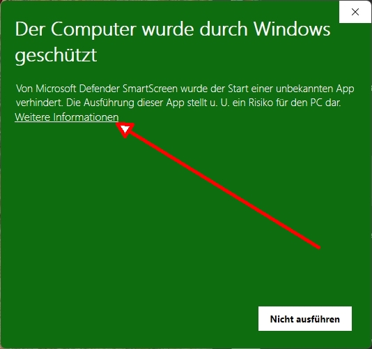 Smartscreen-Warnung
